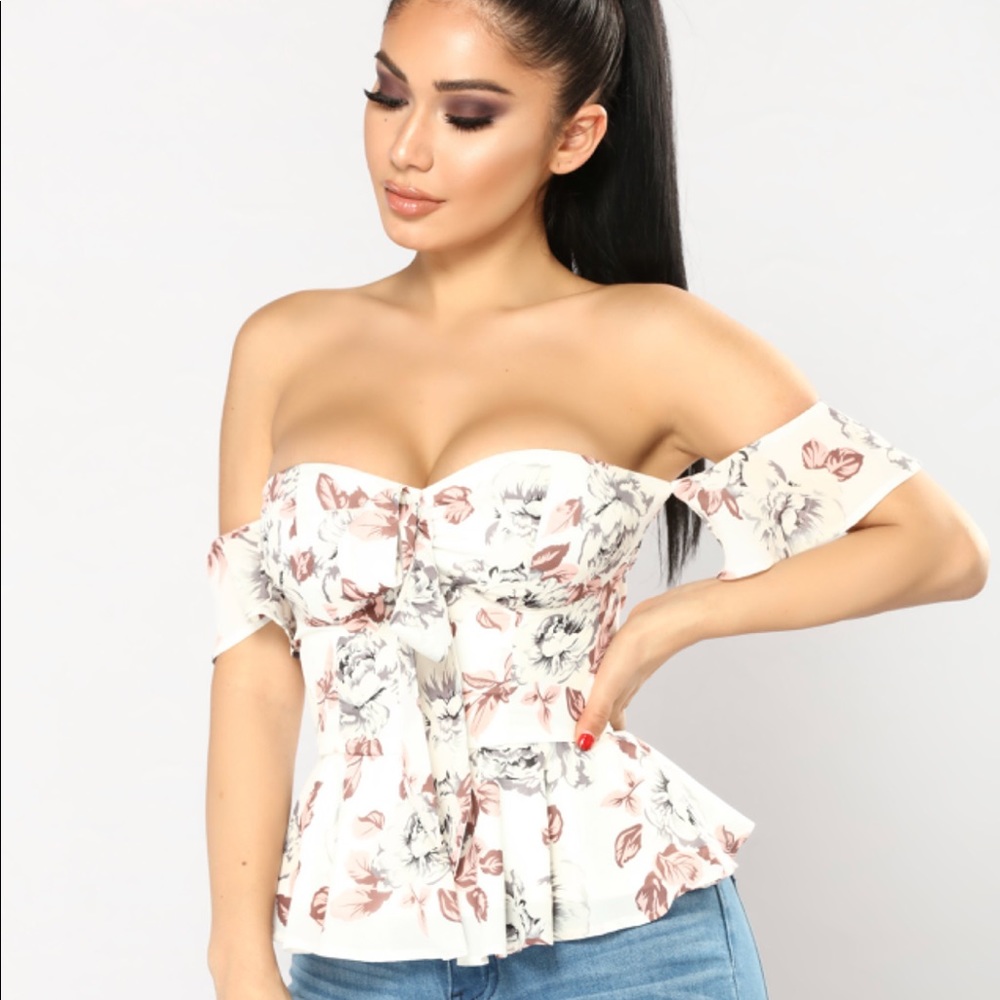 Fashion Nova Floral Off the Shoulder Top